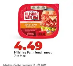 Hy-Vee Hillshire Farm lunch meat offer