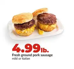 Hy-Vee Fresh ground pork sausage offer