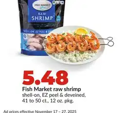 Hy-Vee Fish Market raw shrimp offer