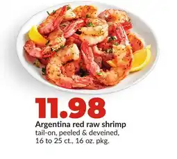 Hy-Vee Argentina red raw shrimp offer
