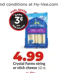 Hy-Vee Crystal Farms string or stick cheese offer