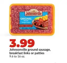 Hy-Vee Johnsonville ground sausage, breakfast links or patties offer