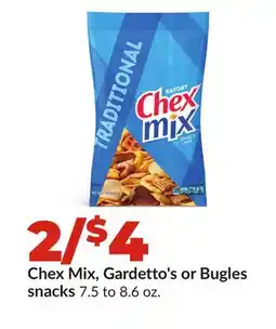 Hy-Vee Chex Mix, Gardetto's or Bugles snacks offer