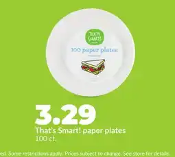 Hy-Vee That's Smart! paper plates offer