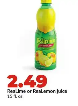 Hy-Vee ReaLime or ReaLemon juice offer