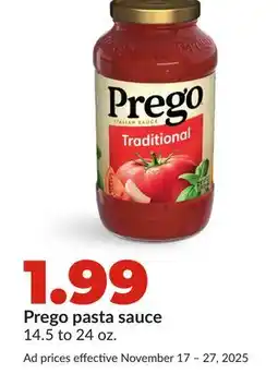 Hy-Vee Prego pasta sauce offer