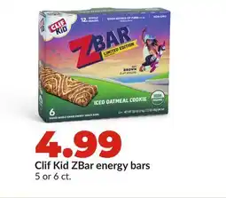 Hy-Vee Clif Kid ZBar energy bars offer