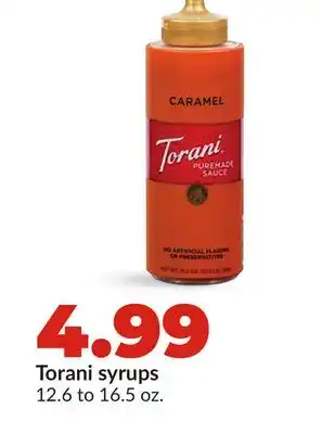 Hy-Vee Torani syrups offer