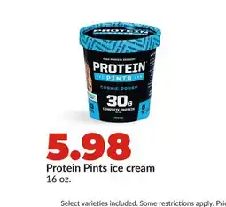 Hy-Vee Protein Pints ice cream offer