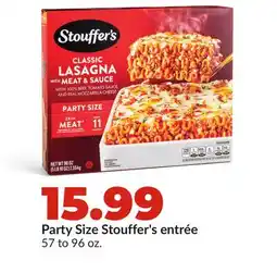 Hy-Vee Party Size Stouffer's entrée offer