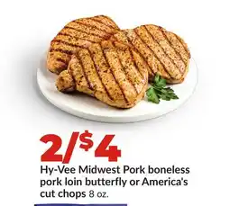 Hy-Vee Hy-Vee Midwest Pork boneless pork loin butterfly or America's cut chops offer
