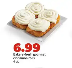 Hy-Vee Bakery-fresh gourmet cinnamon rolls offer
