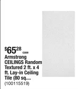 The Home Depot Armstrong CEILINGS Random Textured 2 ft. x 4 ft. Lay-in Ceiling Tile (80 sq. ft./case) offer