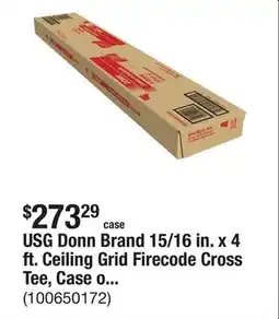 The Home Depot USG Donn Brand 15/16 in. x 4 ft. Ceiling Grid Firecode Cross Tee, Case of 60 offer