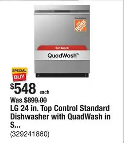 The Home Depot LG 24 in. Top Control Standard Dishwasher with QuadWash in Stainless Steel offer