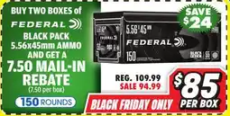 Big 5 Federal Black Pack 5.56x45MM 55GR FMJ - 150 Rounds offer