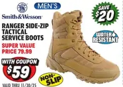 Big 5 Smith & Wesson Ranger Side-Zip Water Resistant Men's Tactical Service Boots offer