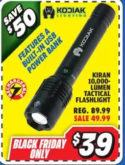Big 5 Kodiak Kiran Rechargeable 10,000 Lumen Tactical Flashlight offer