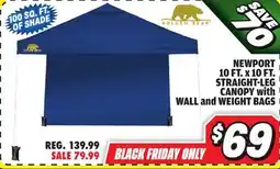 Big 5 Golden Bear Newport 10'x10' Straight-Leg Canopy with Wall offer