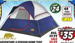 Big 5 Golden Bear Adventure 4-Person Dome Tent offer