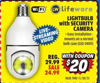 Big 5 Lifeware Lightbulb with Wi-Fi Security Camera offer