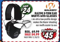 Big 5 Walkers Game Ear Razor X-TRM Ear Muffs with Glasses offer