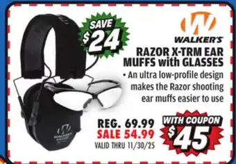 Big 5 Walkers Game Ear Razor X-TRM Ear Muffs with Glasses offer