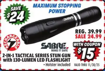Big 5 Sabre 2-in-1 Tactical Series Stun Gun with LED Flashlight offer