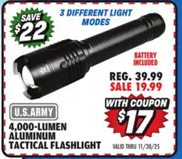 Big 5 U.S. Army 4000 Lumen Aluminum Tactical Flashlight offer