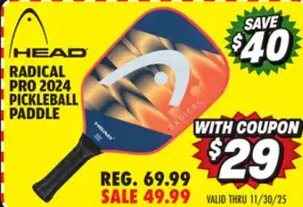 Big 5 HEAD Radical Pro 2024 Pickleball Paddle offer