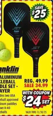 Big 5 Franklin Jet Aluminum Pickleball Paddle Set - 2 Player offer