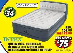 Big 5 Intex Queen 18 Dura-Beam Ultra Plush Airbed with Headboard and Built-In Pump offer