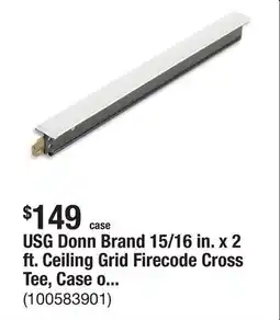 The Home Depot USG Donn Brand 15/16 in. x 2 ft. Ceiling Grid Firecode Cross Tee, Case of 60 offer