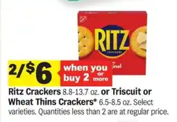 Meijer Ritz Crackers or Triscuit or Wheat Thins Crackers offer