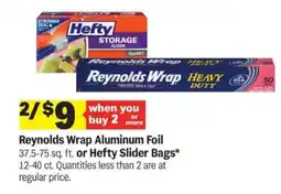 Meijer Reynolds Wrap Aluminum Foil or Hefty Slider Bags offer