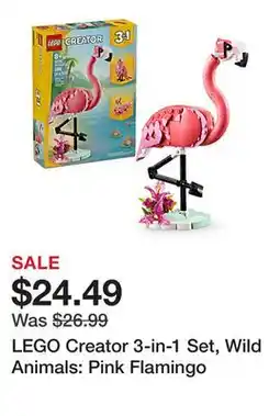 Office Depot LEGO Creator 3-in-1 Set, Wild Animals: Pink Flamingo offer