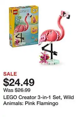 Office Depot LEGO Creator 3-in-1 Set, Wild Animals: Pink Flamingo offer