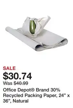 Office Depot Office Depot Brand 30% Recycled Packing Paper, 24 x 36, Natural offer