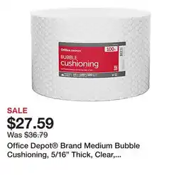 Office Depot Office Depot Brand Medium Bubble Cushioning, 5/16 Thick, Clear, 12x100' offer