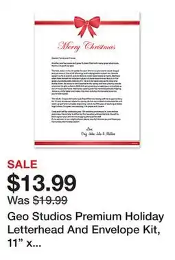 Office Depot Geo Studios Premium Holiday Letterhead And Envelope Kit, 11 x 8-1/2, Red Bow, Kit Of 48 Pieces offer