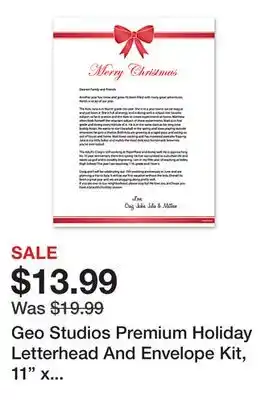 Office Depot Geo Studios Premium Holiday Letterhead And Envelope Kit, 11 x 8-1/2, Red Bow, Kit Of 48 Pieces offer