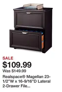 Office Depot Realspace Magellan 23-1/2W x 16-9/16D Lateral 2-Drawer File Cabinet, Espresso offer