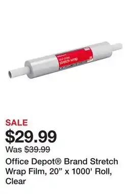 Office Depot Office Depot Brand Stretch Wrap Film, 20 x 1000' Roll, Clear offer