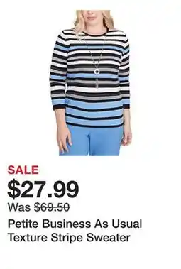 Belk Petite Business As Usual Texture Stripe Sweater offer