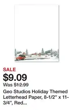 Office Depot Geo Studios Holiday Themed Letterhead Paper, 8-1/2 x 11-3/4, Red Truck, Pack Of 70 Sheets offer
