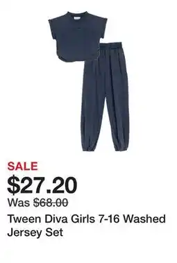 Belk Tween Diva Girls 7-16 Washed Jersey Set offer
