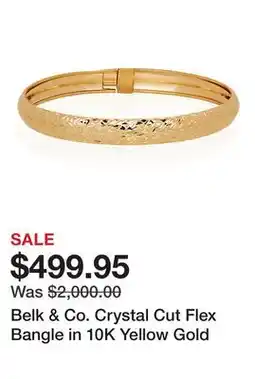 Belk Belk & Co. Crystal Cut Flex Bangle in 10K Yellow Gold offer