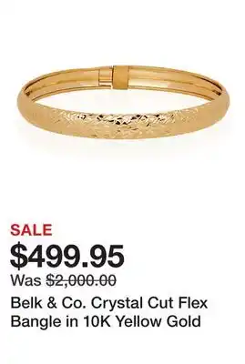 Belk Belk & Co. Crystal Cut Flex Bangle in 10K Yellow Gold offer