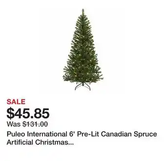 Belk Puleo International 6' Pre-Lit Canadian Spruce Artificial Christmas Tree offer