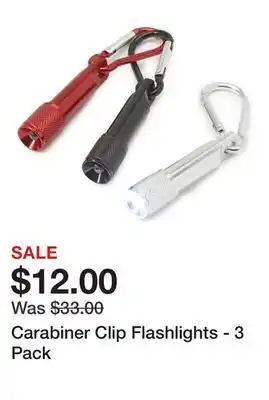 Belk Carabiner Clip Flashlights - 3 Pack offer